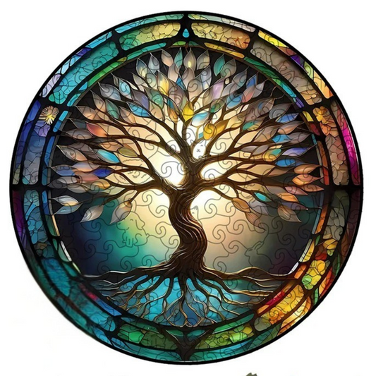 Puzzle 2D - L'Arbre Vitrail | MindWood Wonders