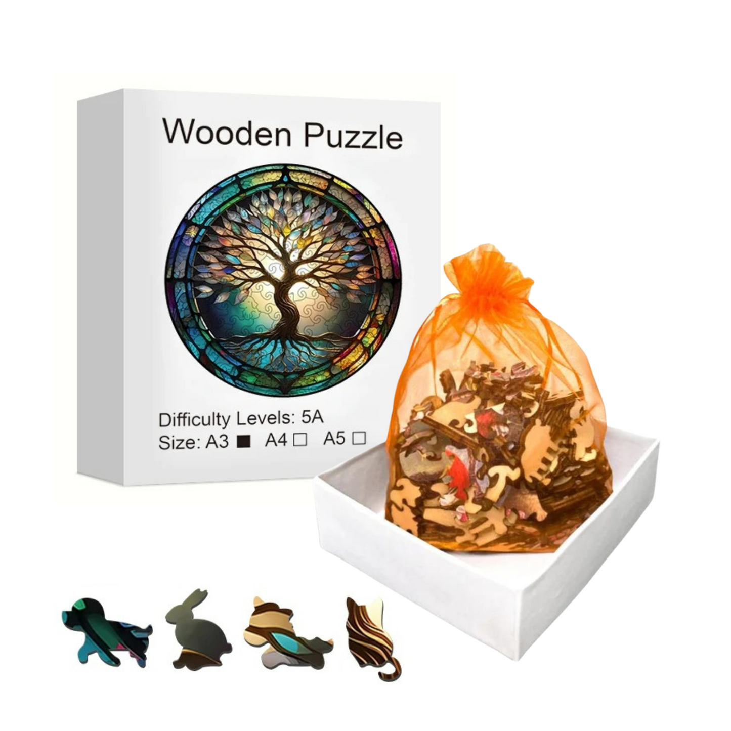 Puzzle 2D - L'Arbre Vitrail | MindWood Wonders