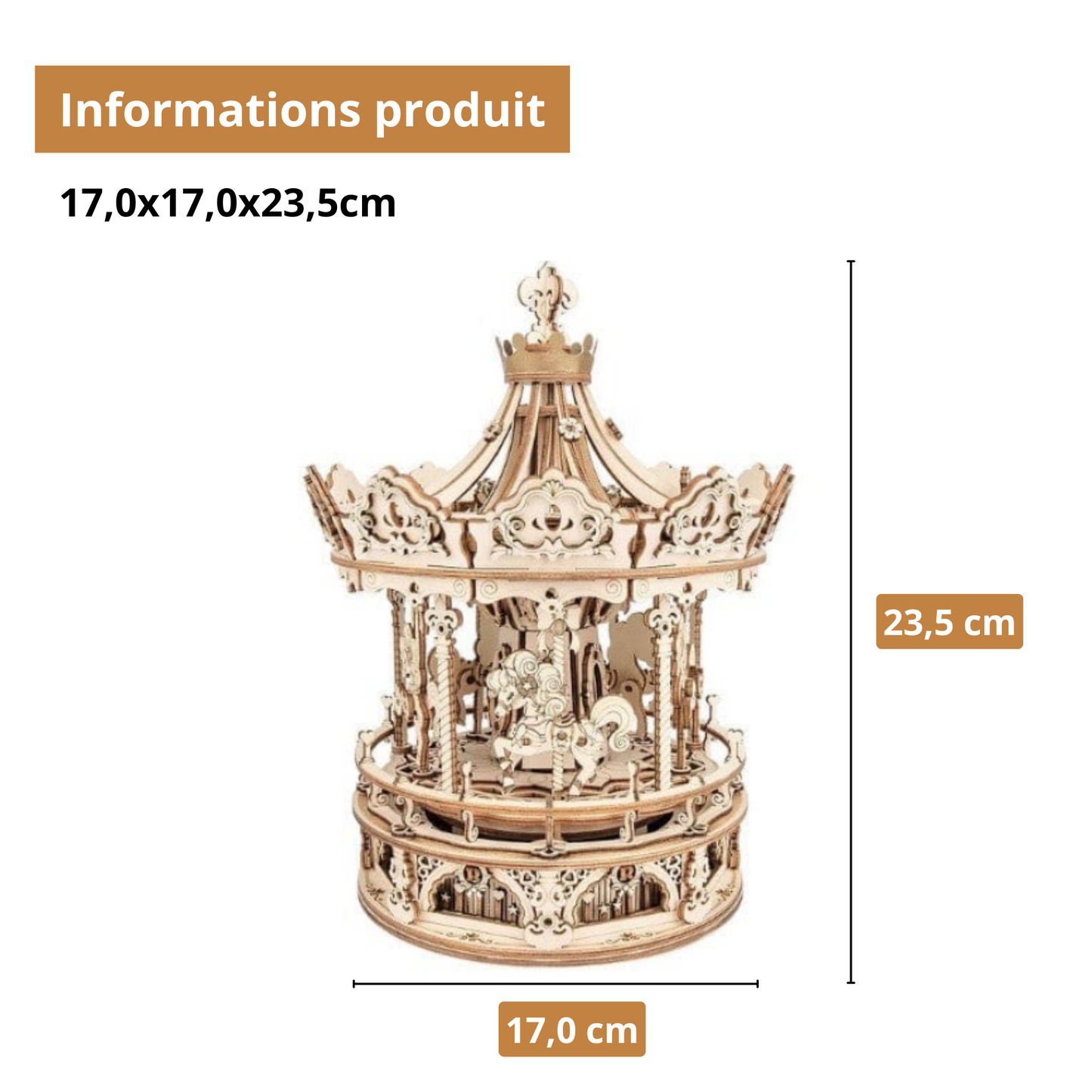 Puzzle 3D - Le Carrousel Romantique | MindWood Wonders