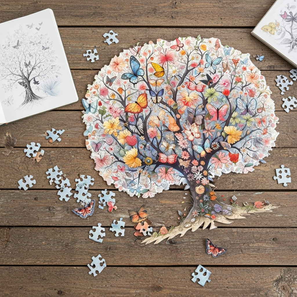 Puzzle 2D - L’Arbre des Papillons Enchantés