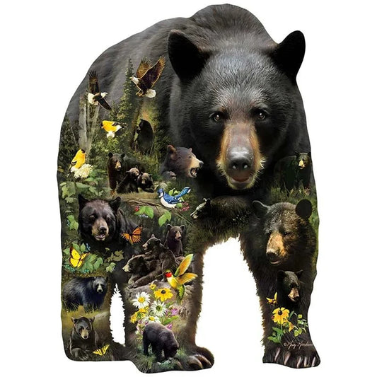 Puzzle 2D - L’Ours Noir Sauvage | MindWood Wonders