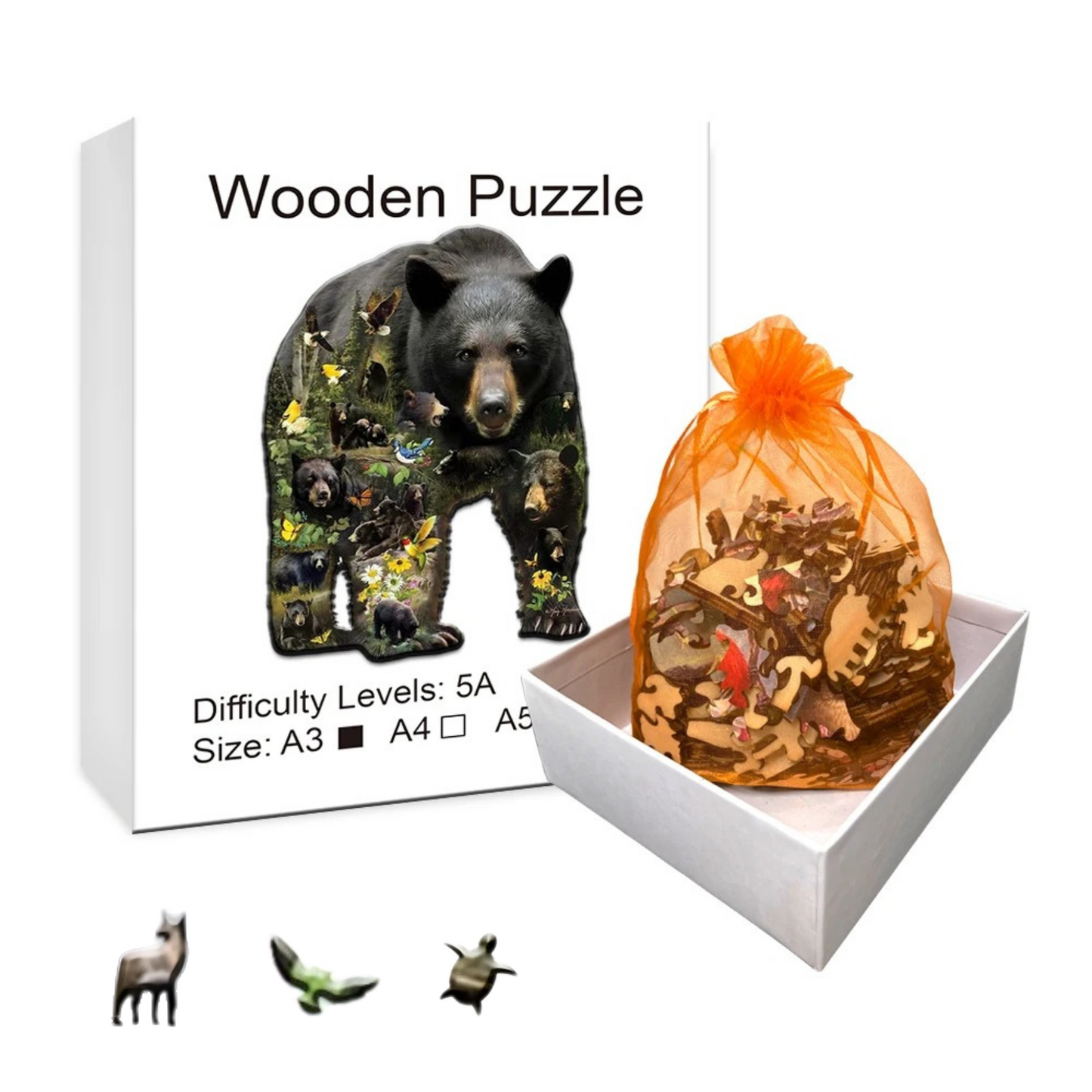 Puzzle 2D - L’Ours Noir Sauvage | MindWood Wonders