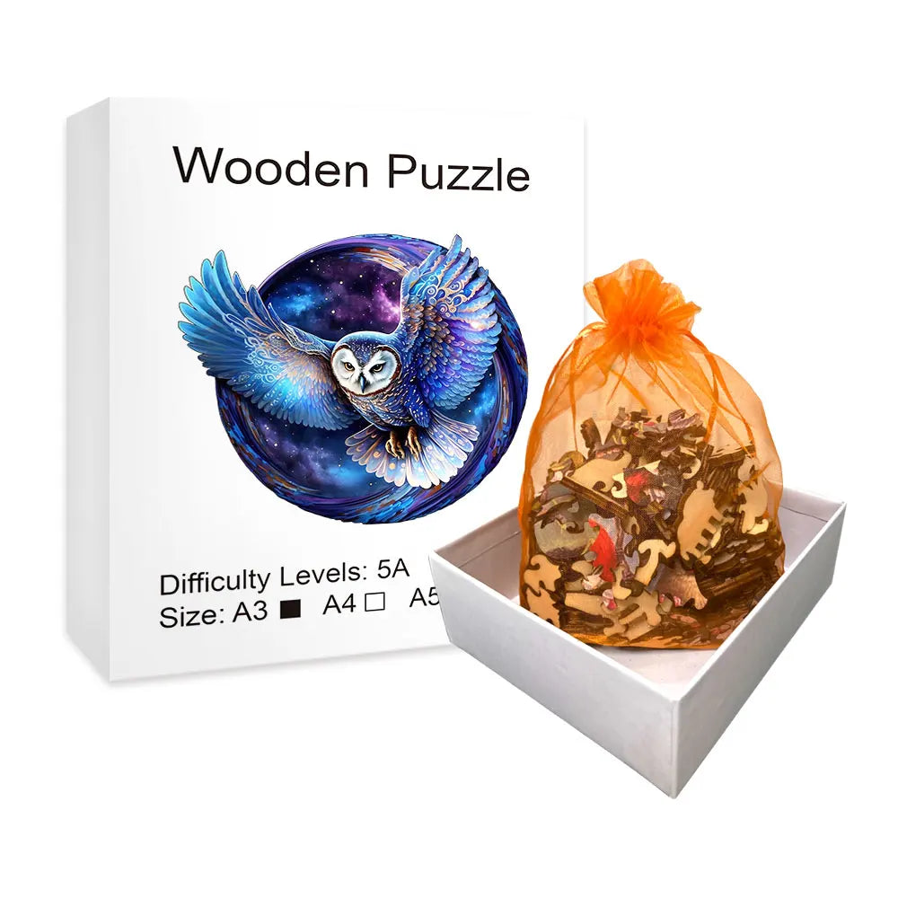 Puzzle 2D - La Chouette Nocturne | MindWood Wonders