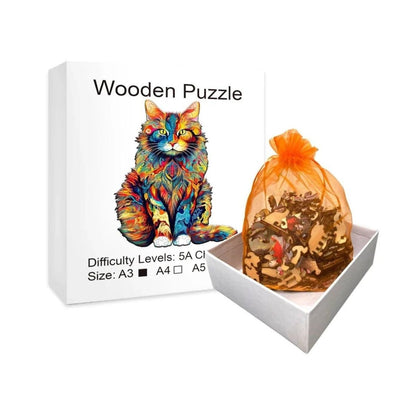 Puzzle 2D - Le Chat Arc - en - ciel | MindWood Wonders