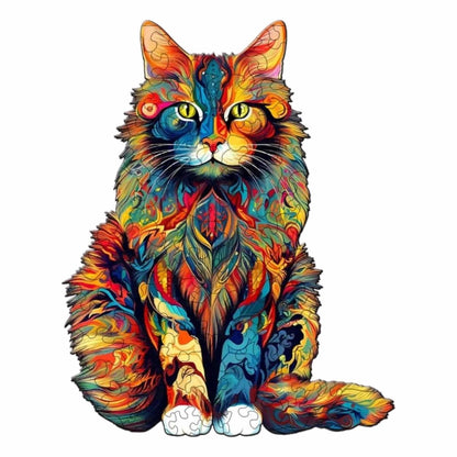 Puzzle 2D - Le Chat Arc - en - ciel | MindWood Wonders