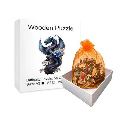 Puzzle 2D - Le Dragon Bleu | MindWood Wonders