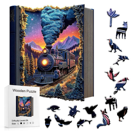 Puzzle 2D – Le Train des Montagnes Enchantées | MindWood Wonders