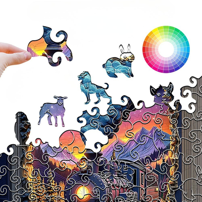 Puzzle 2D – Le Train des Montagnes Enchantées | MindWood Wonders
