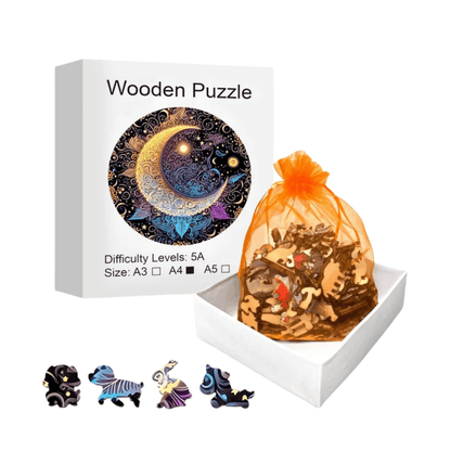 Puzzle 2D - Soleil et Lune Enchantés | MindWood Wonders