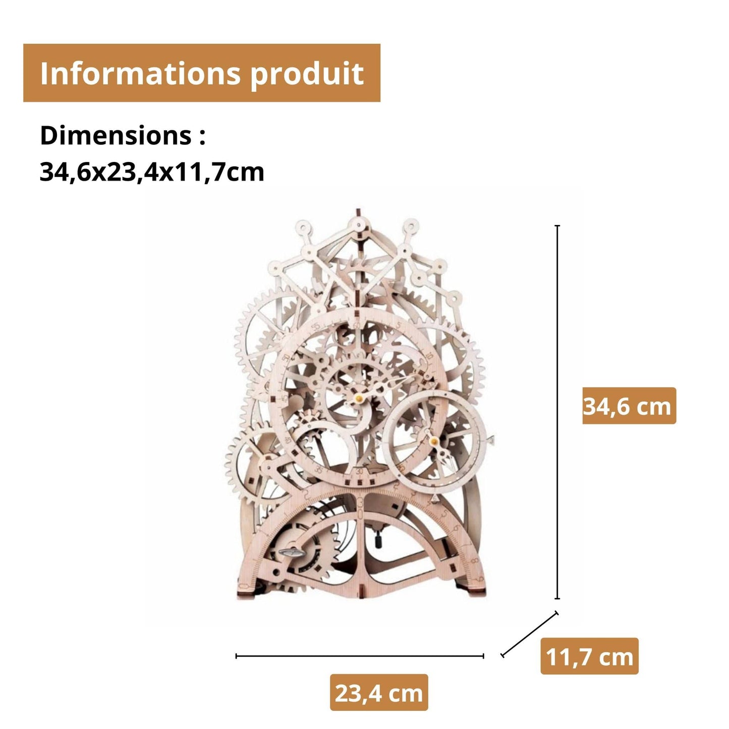 Puzzle 3D - L'Horloge Mécanique | MindWood Wonders