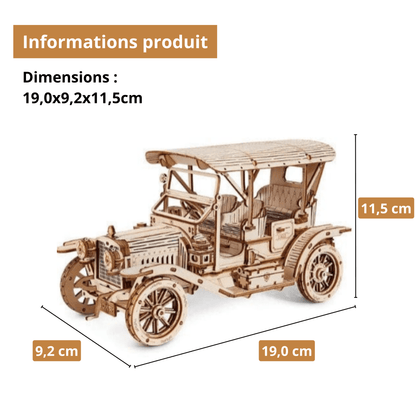 Puzzle 3D - La Voiture Vintage | MindWood Wonders