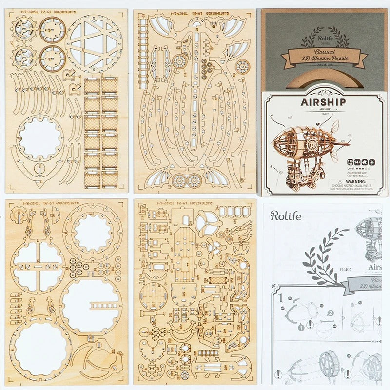 Puzzle 3D - Le Dirigeable | MindWood Wonders